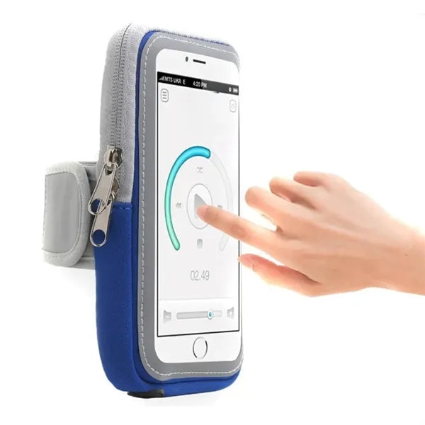 Touchscreen Sports Armband Phone Pouch with Dual Zipper