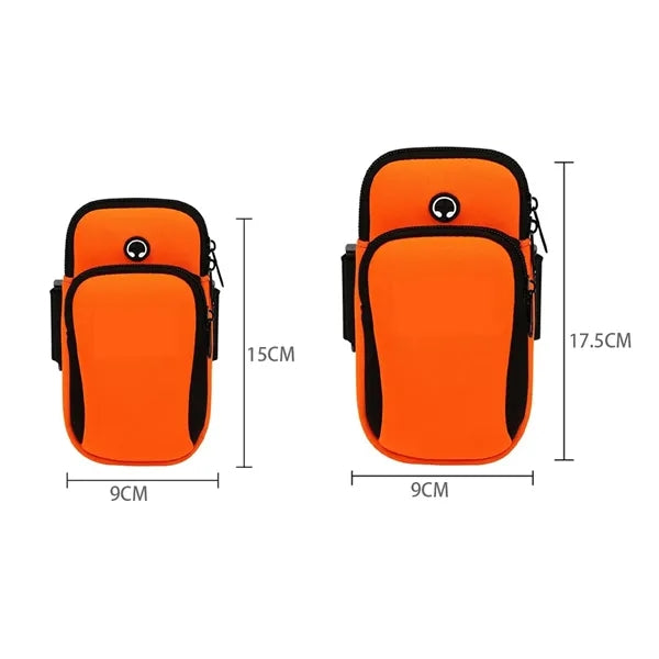 Neoprene Sports Arm Pouch with Double Zipper & Earphone Port