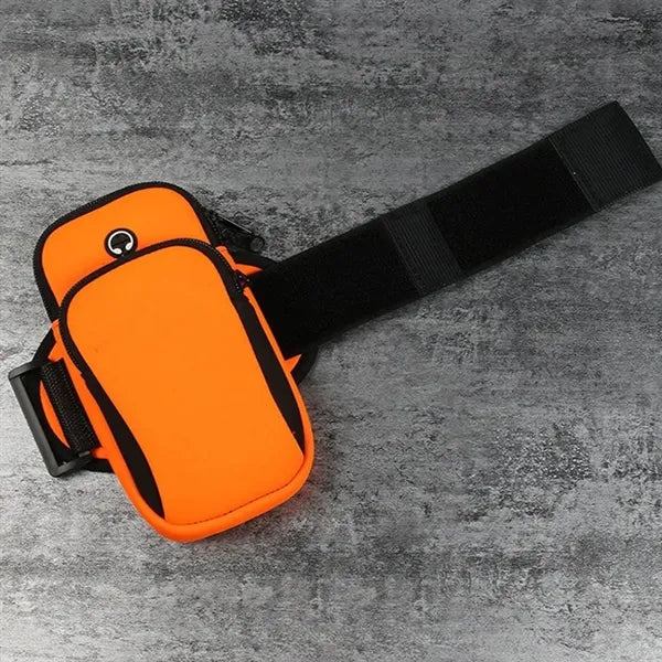 Neoprene Sports Arm Pouch with Double Zipper & Earphone Port