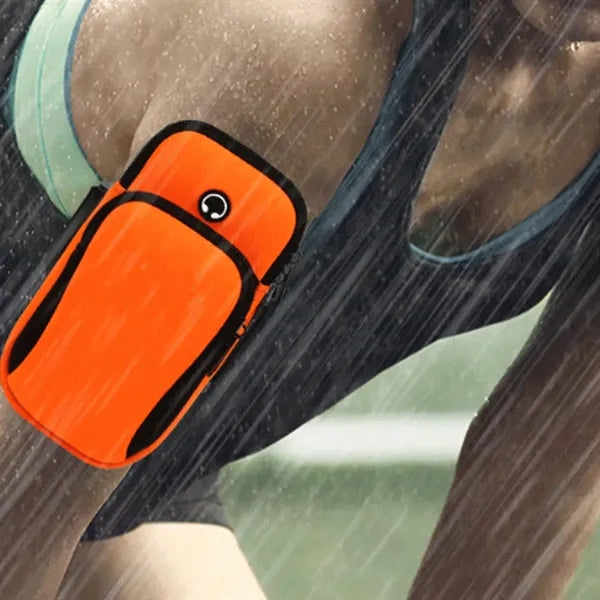 Neoprene Sports Arm Pouch with Double Zipper & Earphone Port