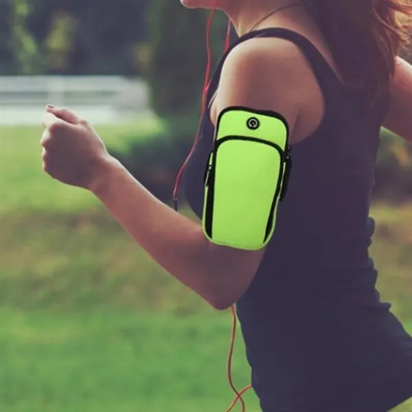 Neoprene Sports Arm Pouch with Double Zipper & Earphone Port