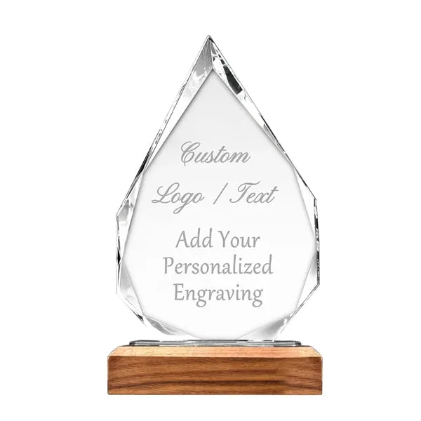 Round Crystal Trophy Award Custom Logo