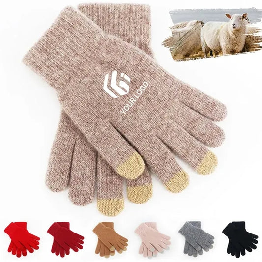 Touchscreen soft warm men women running wool winter gloves