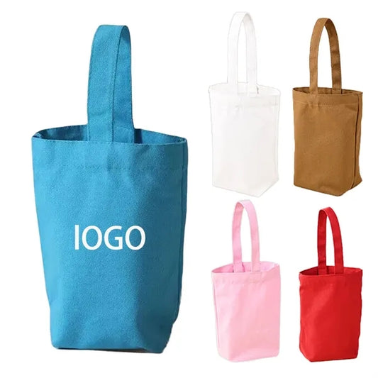 Soft Canvas Flat-Base Collapsible Bucket Bag