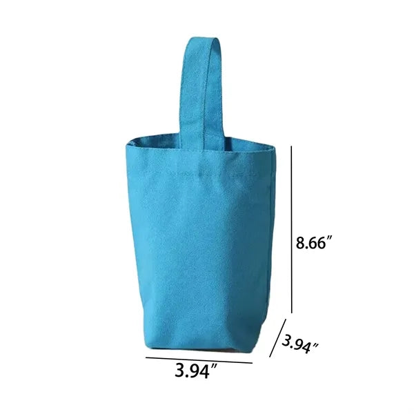 Soft Canvas Flat-Base Collapsible Bucket Bag