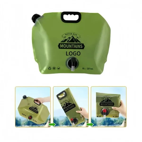 8L/281oz Outdoor Foldable Water Storage Bag with Faucet