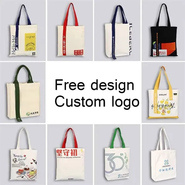 Solid Color Canvas Tote Bags
