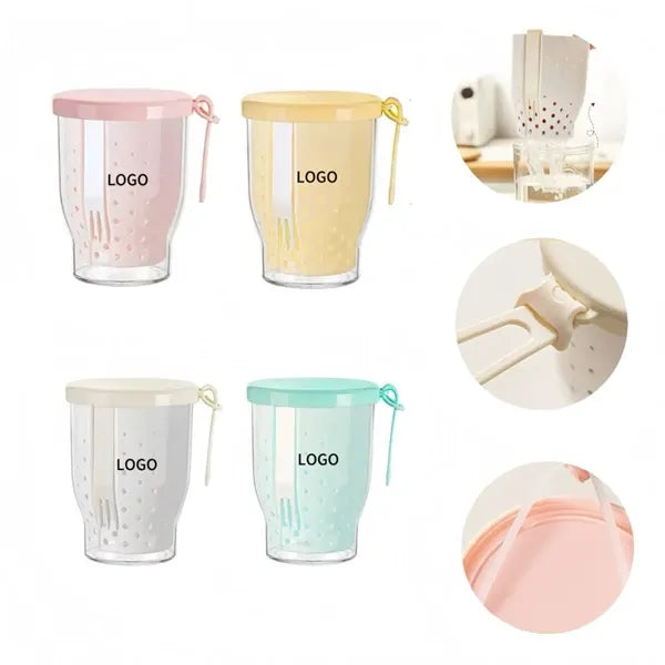 25oz Drainable Fruit Cup with Fork