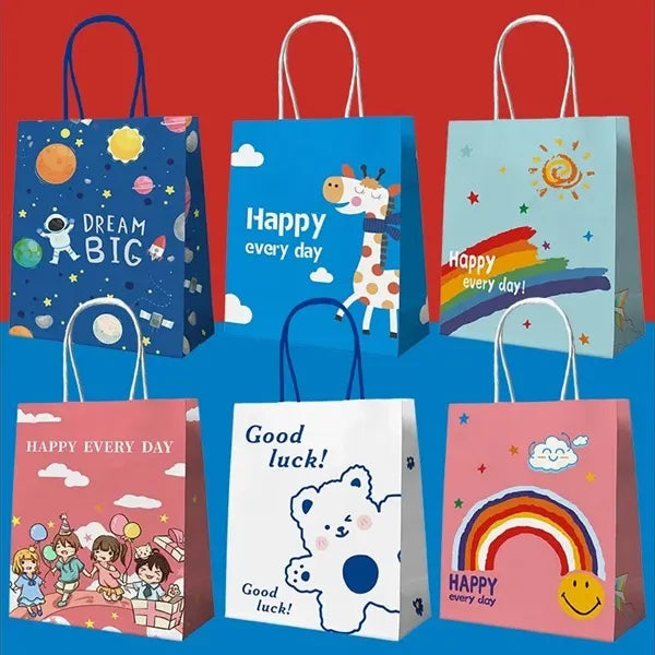 Colorful Kraft Paper Shopping Bags