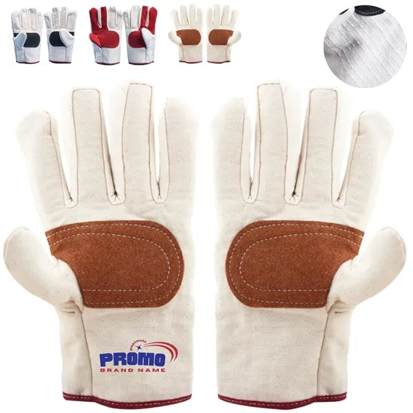 Canvas Work Gloves with Reinforced Palm and Fingertips