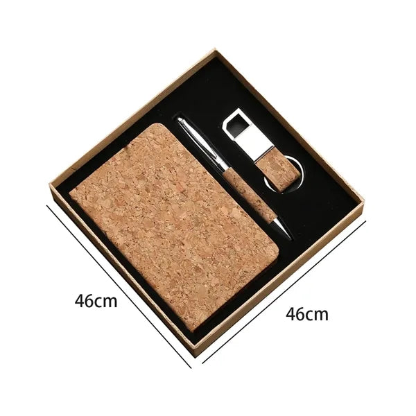 Cork Eco Gift Set with Notebook Pen and Keychain
