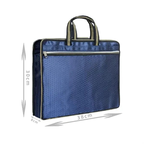 Durable Office Document Bag with Handles and Zipper Pocket