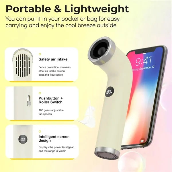 High-speed turbo cooling portable mini travel handheld fan