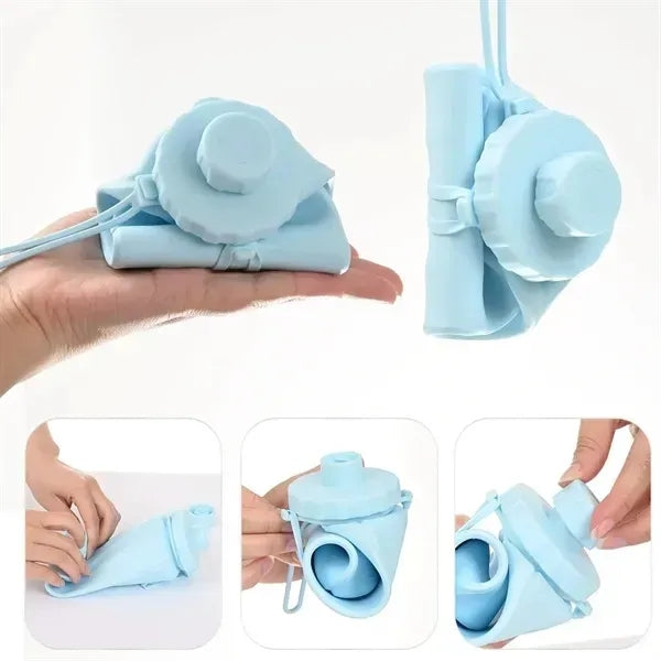 Collapsible Silicone Water Bottle Large Capacity with Lid
