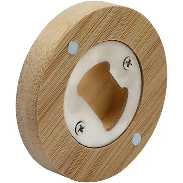 Kitchen Bar Tool Bamboo Magnetic Beer Bottle Opener