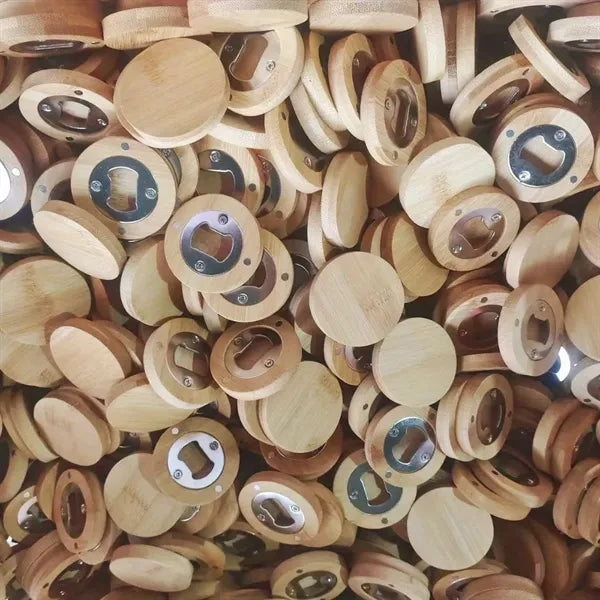 Kitchen Bar Tool Bamboo Magnetic Beer Bottle Opener