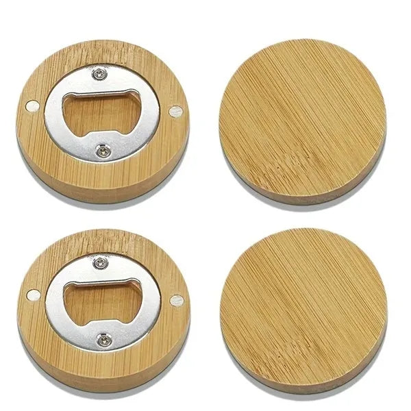Kitchen Bar Tool Bamboo Magnetic Beer Bottle Opener