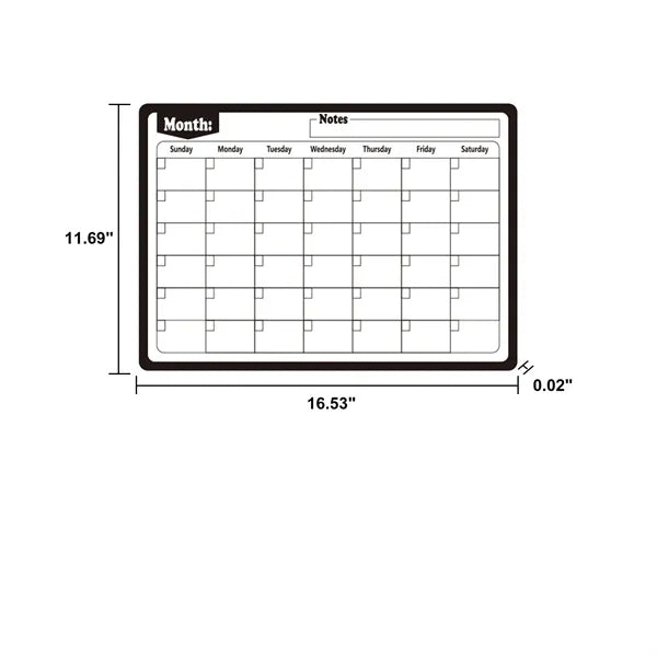 Magnetic Dry Erase Fridge Calendar Monthly Planner w Markers