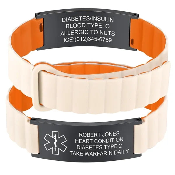 Silicone Stainless Steel Medical Alert Bracelet