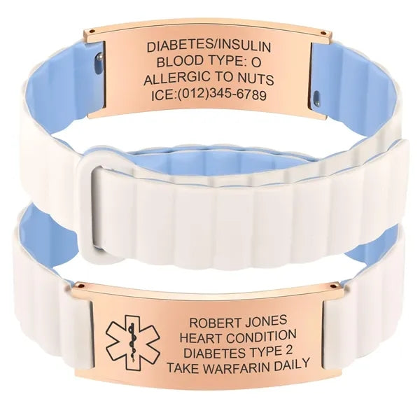 Silicone Stainless Steel Medical Alert Bracelet