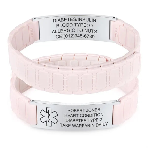 Silicone Stainless Steel Medical Alert Bracelet