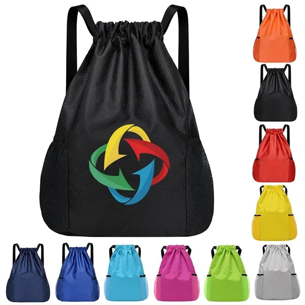 Drawstring Backpack Huge Mesh Pocket