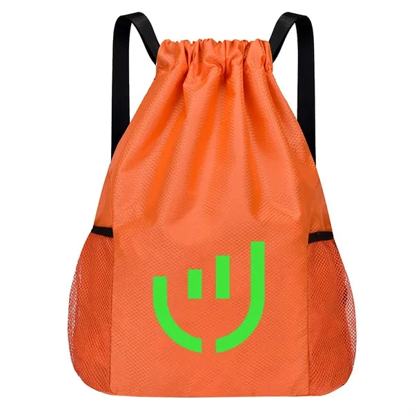 Drawstring Backpack Huge Mesh Pocket