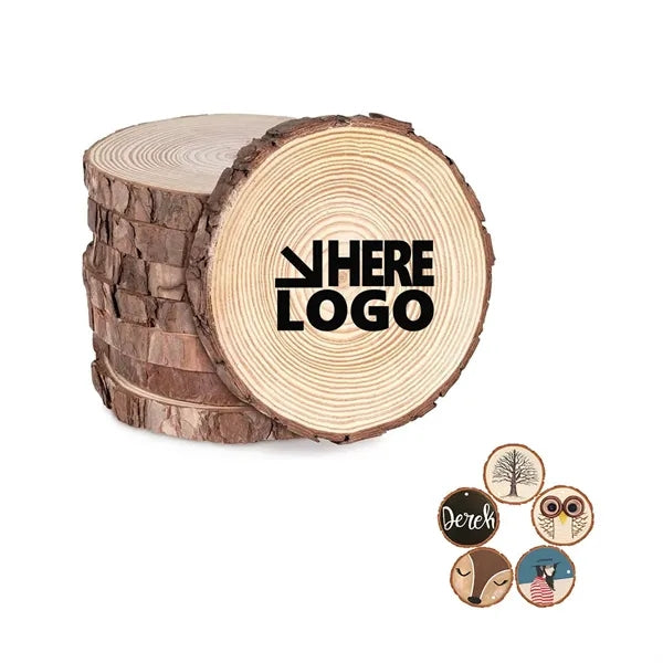 4 Inch DIY Kids Arts Round Wood Coaster