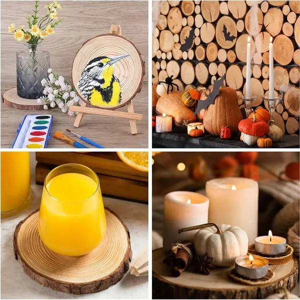 4 Inch DIY Kids Arts Round Wood Coaster