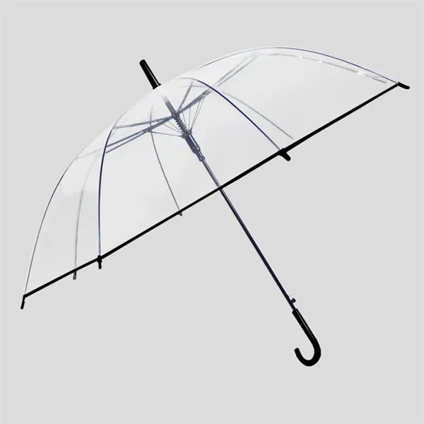 Clear Eight Bone J Handle Transparent Umbrella