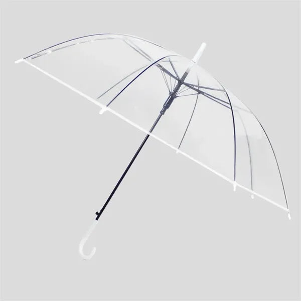 Clear Eight Bone J Handle Transparent Umbrella