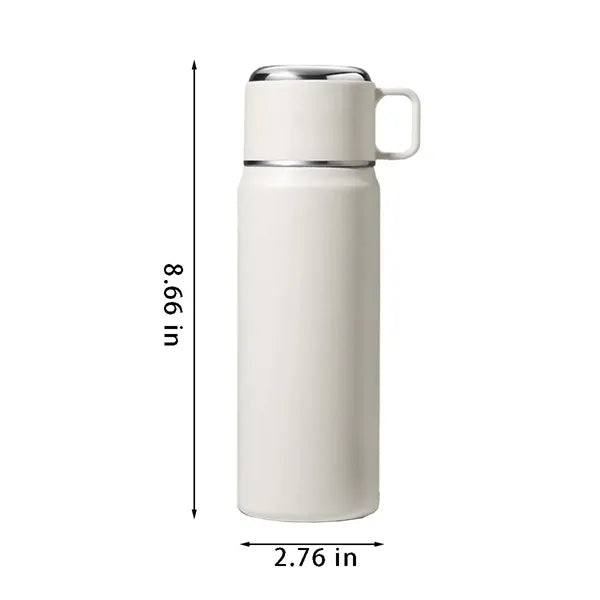 Sports 15oz stainless steel insulated water bottle with cup