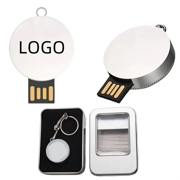 Round School Emblem USB Flash Drive