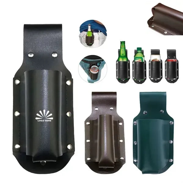 Simple PU Beer Holder Belt Drink Waist Bag