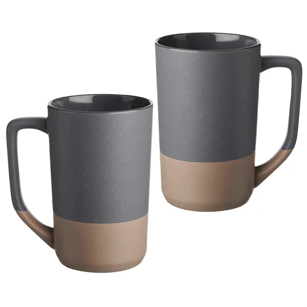 Two-Tone Ceramic Mug with Speckled Glaze, 17 oz.