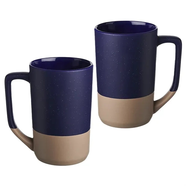 Two-Tone Ceramic Mug with Speckled Glaze, 17 oz.