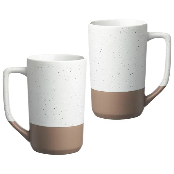 Two-Tone Ceramic Mug with Speckled Glaze, 17 oz.