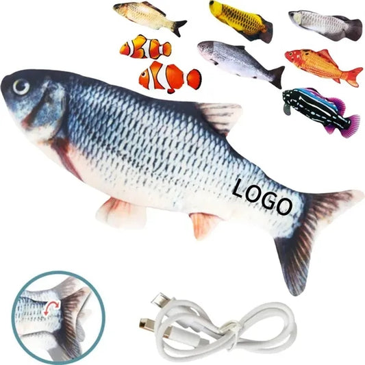 Electric Realistic Plush Wiggle Fish for Kitty Exercise