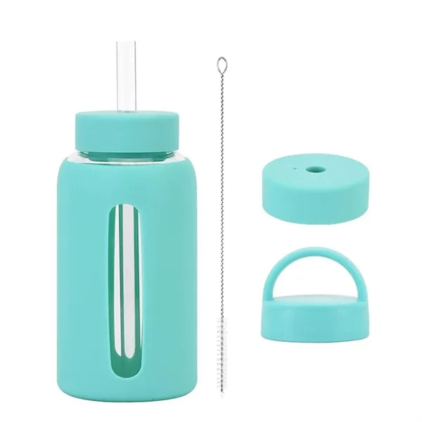 20oz Glass Bottle with Silicone Sleeve & Tritan Straw Brush
