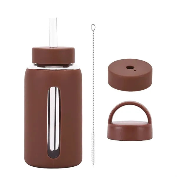 20oz Glass Bottle with Silicone Sleeve & Tritan Straw Brush