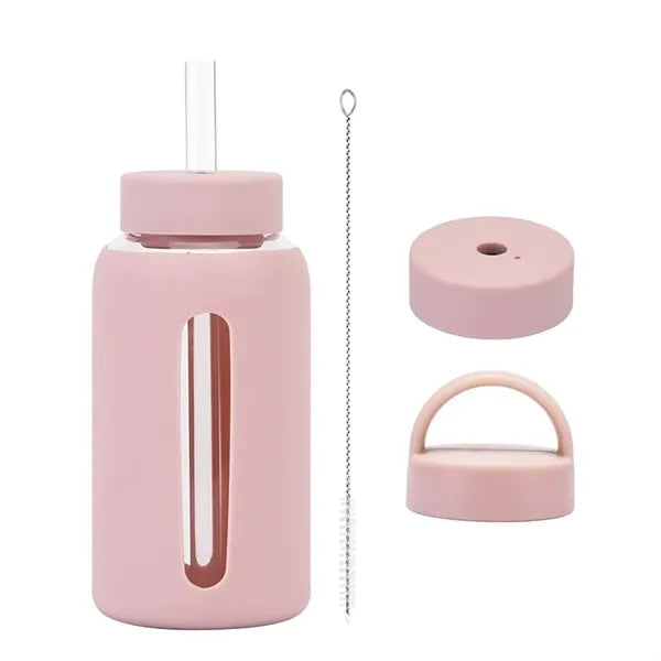 20oz Glass Bottle with Silicone Sleeve & Tritan Straw Brush