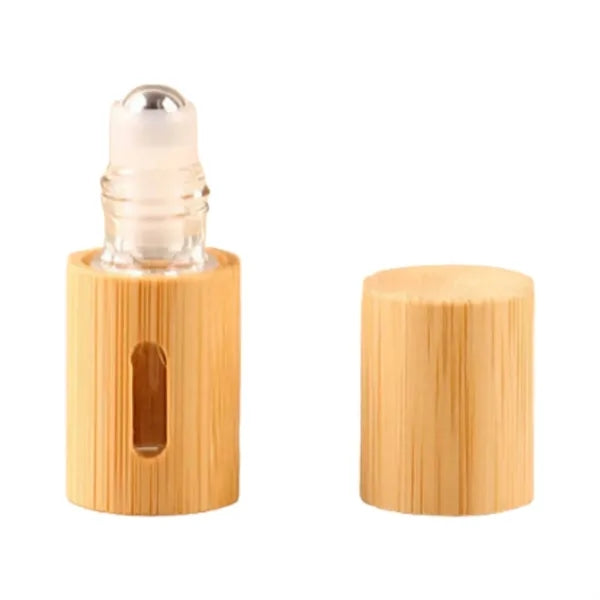 0.35Oz Mini Bamboo Window Roller Perfume Bottle Empty
