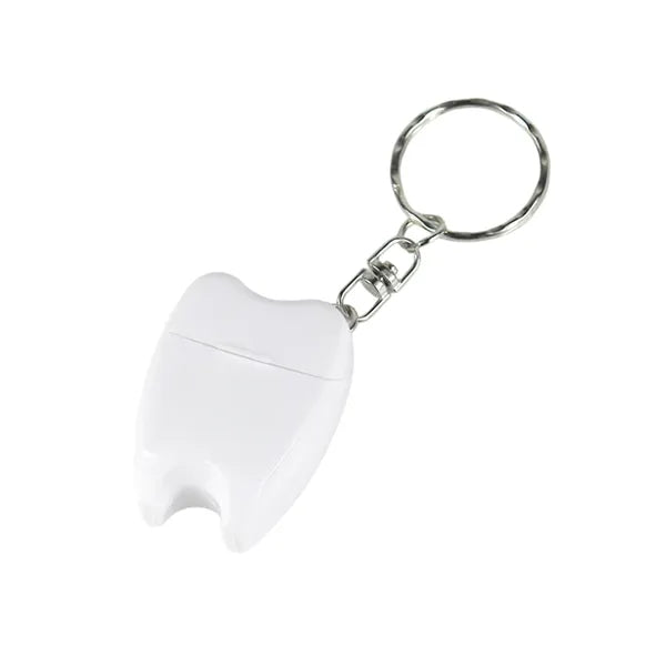 Small Tooth-Shaped Keychain Dental Floss Roll