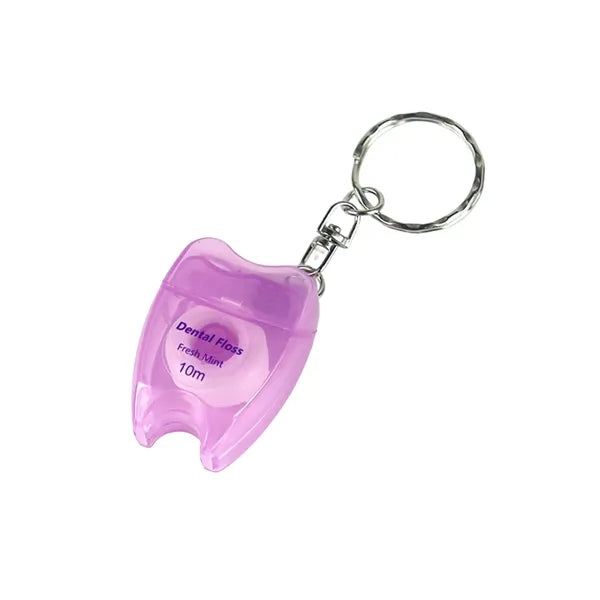 Small Tooth-Shaped Keychain Dental Floss Roll