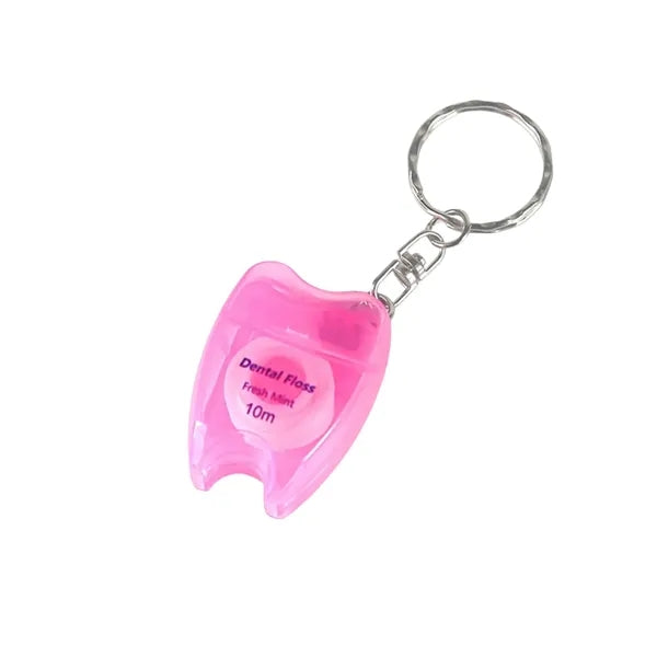 Small Tooth-Shaped Keychain Dental Floss Roll