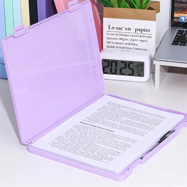 2-in-1 A4 Clipboard & File Storage Box with Pen Holder