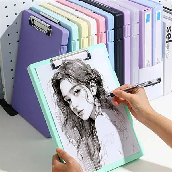 2-in-1 A4 Clipboard & File Storage Box with Pen Holder