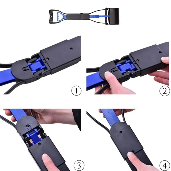 Foldable Long-Handled Pet Pooper Scooper With Trash Bag