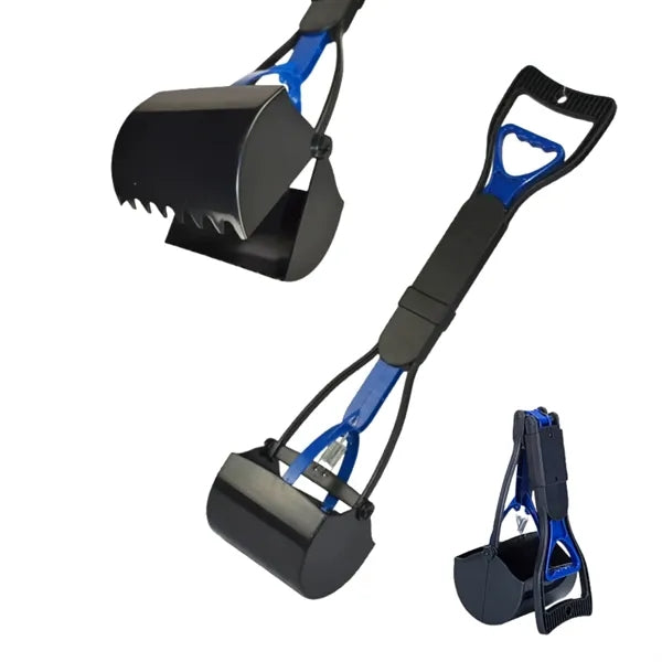 Foldable Long-Handled Pet Pooper Scooper With Trash Bag