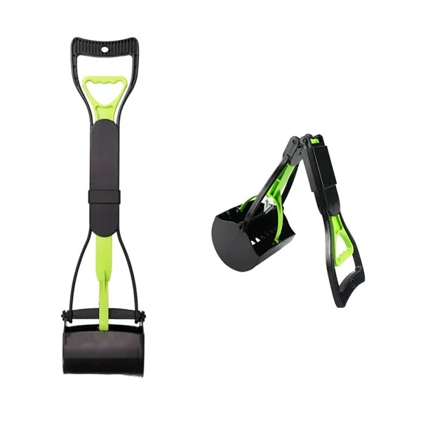 Foldable Long-Handled Pet Pooper Scooper With Trash Bag
